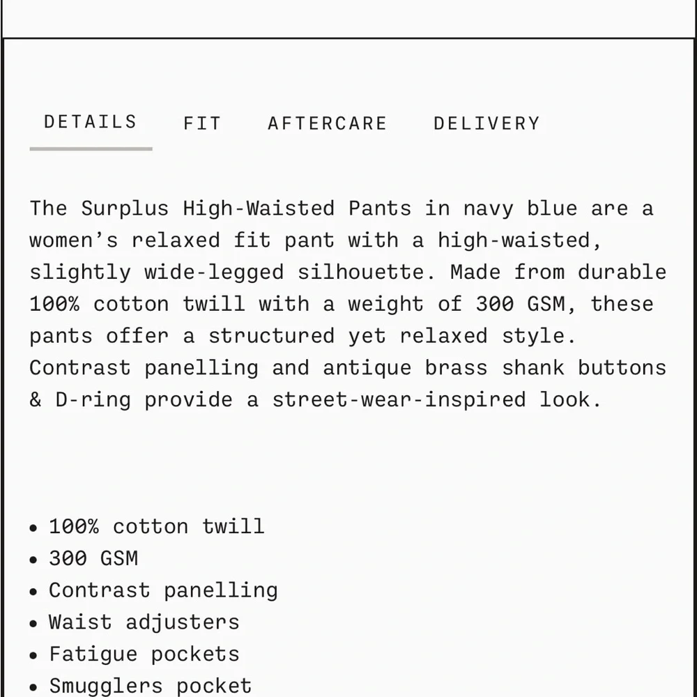 P & Co Surplus High Waisted Pants Navy - Picture 7 of 10